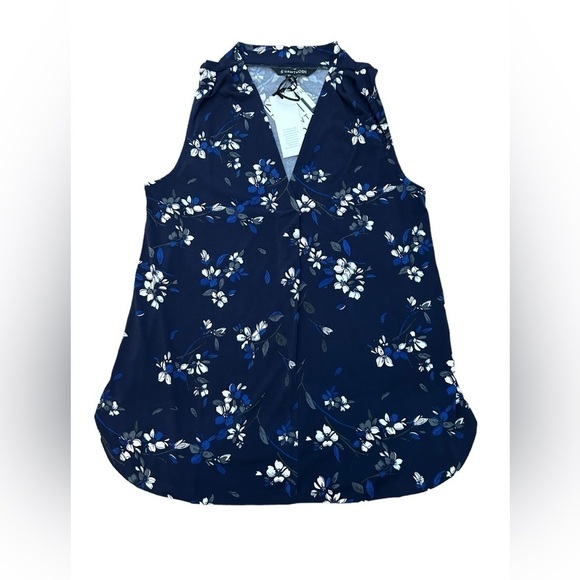 41 Hawthorn Tops - 41 Hawthorn Stitch Fix Navy Floral Print Sleeveless VNeck Knit Blouse NWT Sz PS